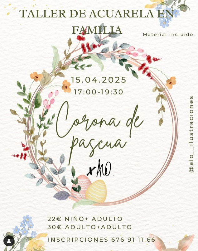 taller de acuarela en familia